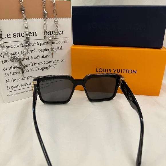 Louis Vuitton Black and Gold Sunglasses
